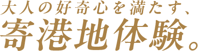 大人の好奇心を満たす、寄港地体験。